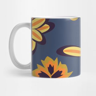 seamless pattern with leaves and flowers doodling style Mug